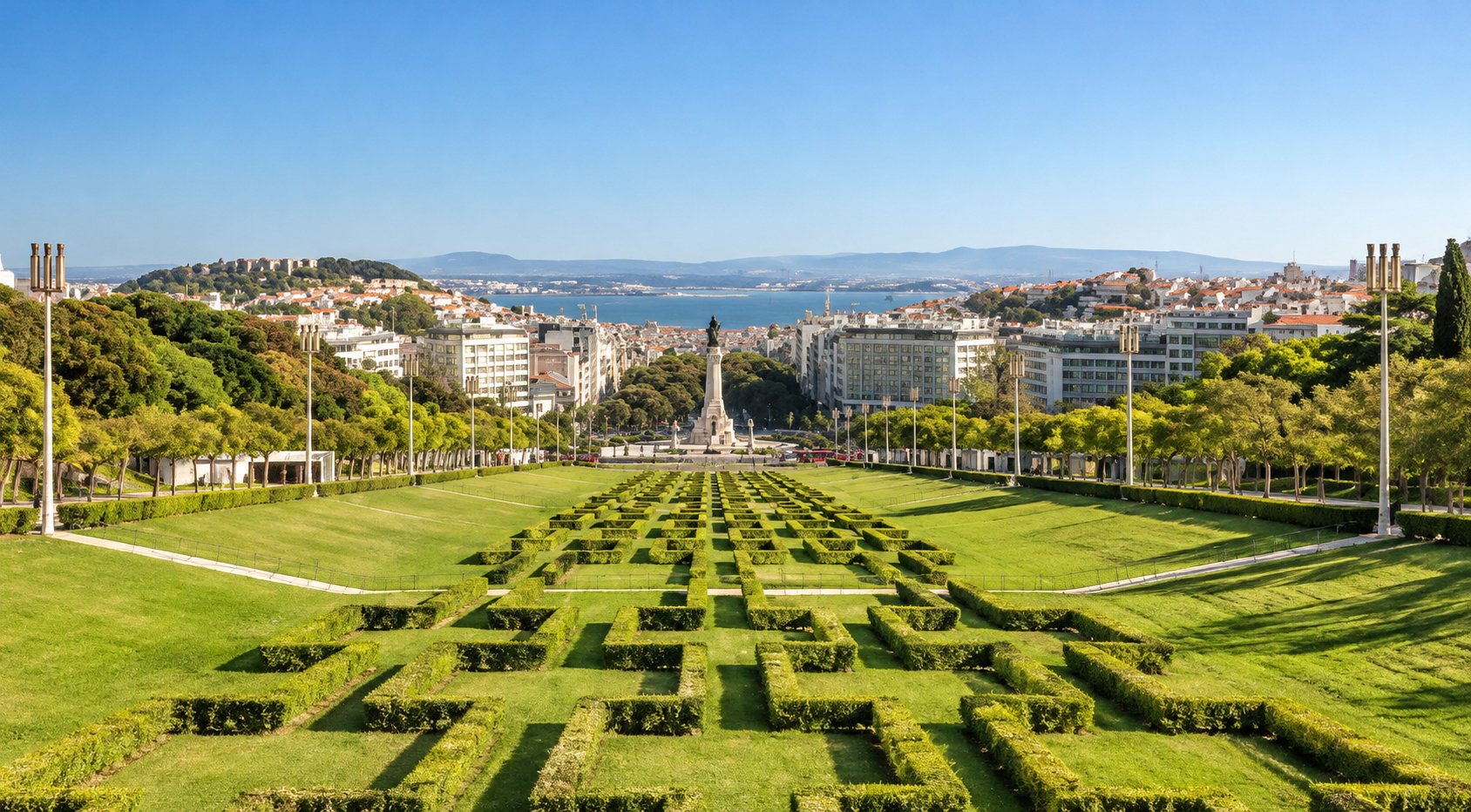 Vista panorâmica sobre os jardins de Lisboa